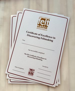 Certificate of Excellence in Discovering Feltmaking